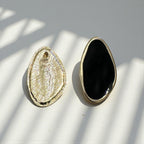 Siyah Oval Küpe