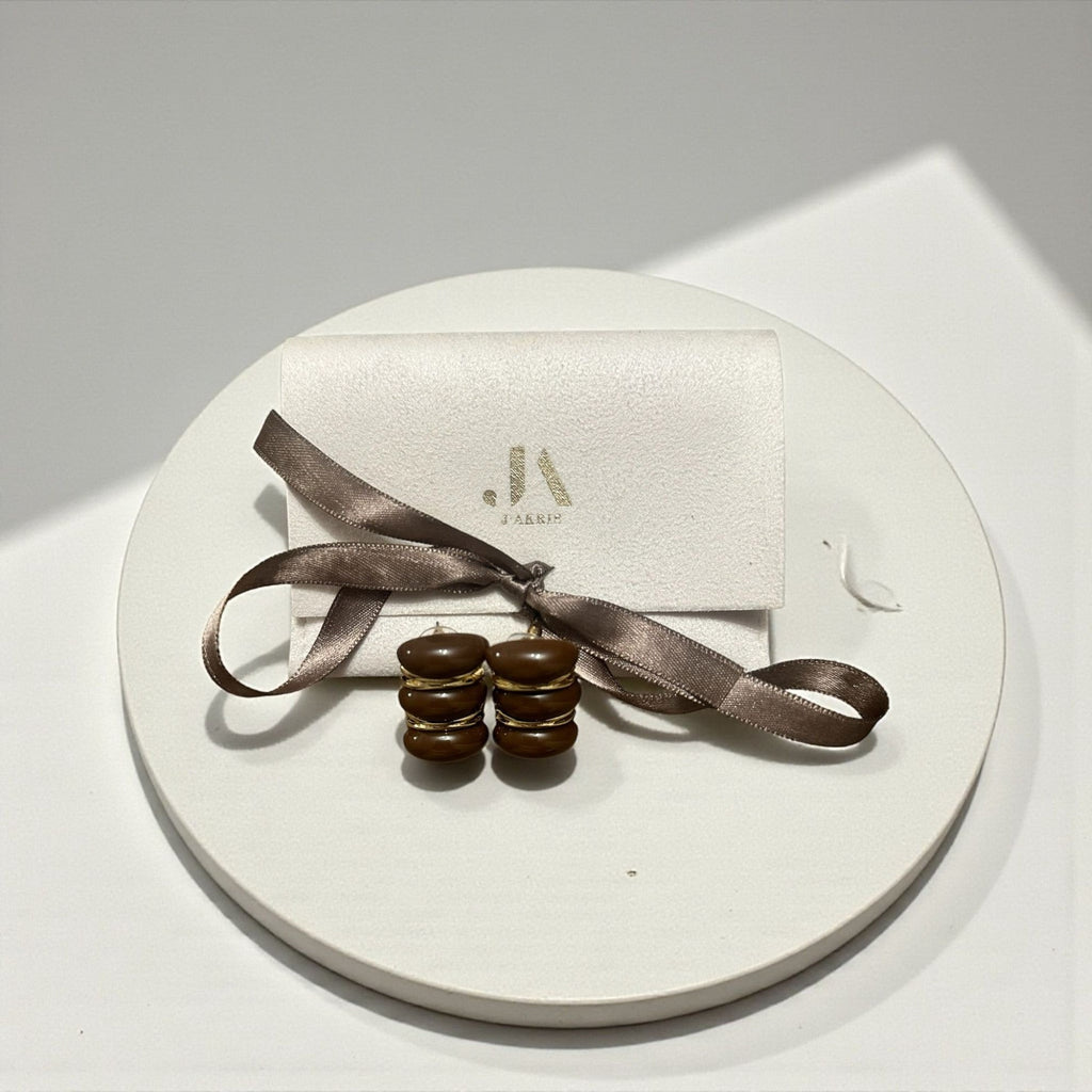 Kahverengi Modern Küpe