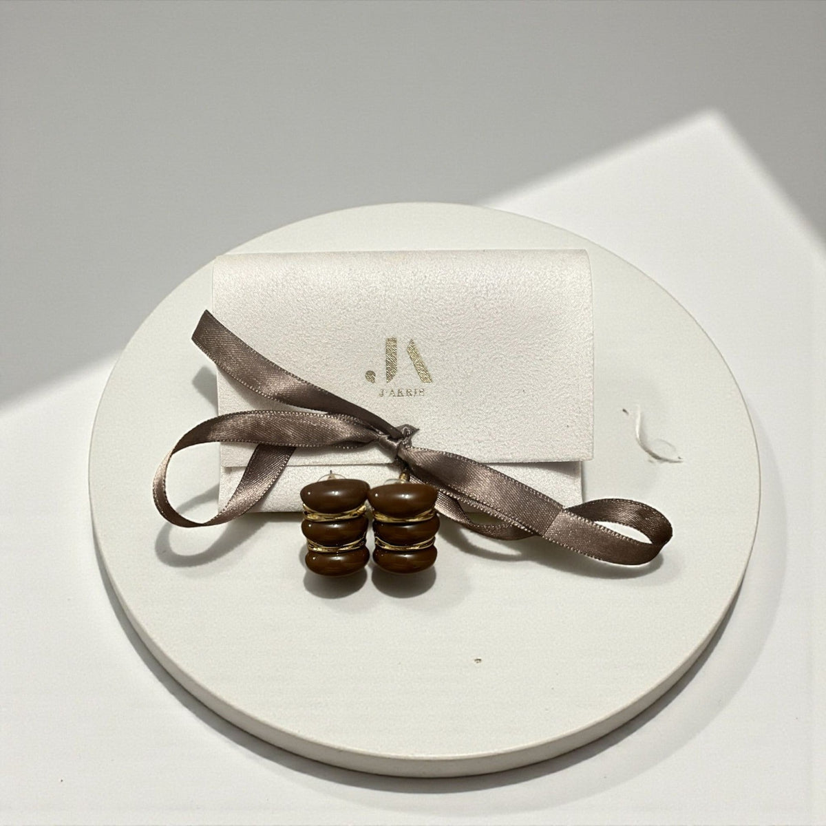 Kahverengi Modern Küpe