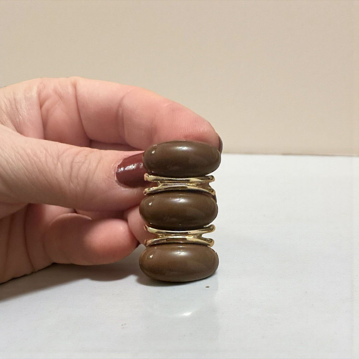 Kahverengi Modern Küpe