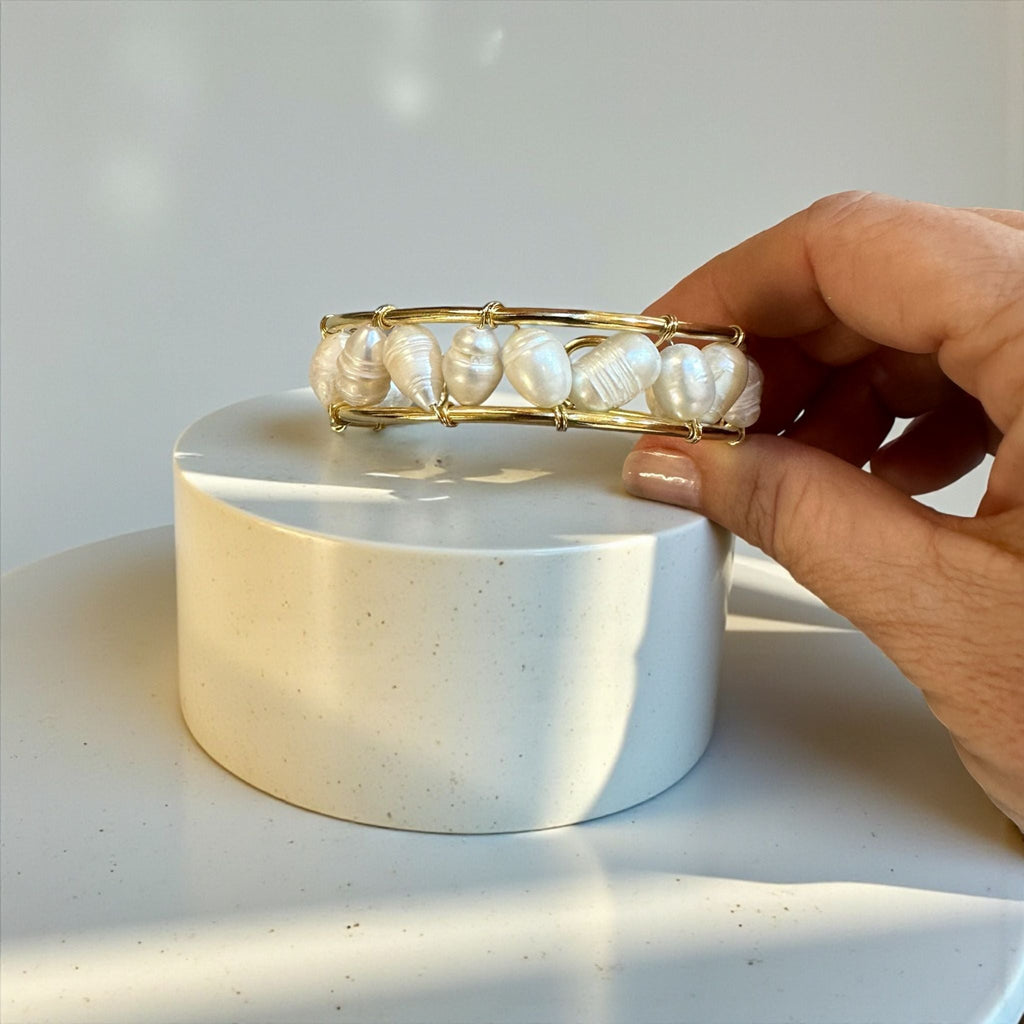 İncili Gold Bileklik