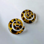 Leopar Desenli Spiral Küpe