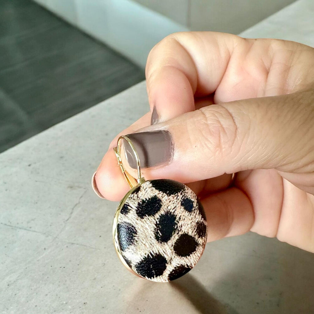Leopar Desen Sallantılı Küpe