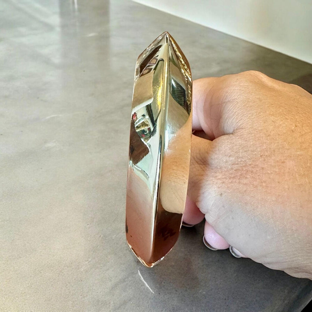 Kalın Geometrik Altın Kaplama Kelepçe