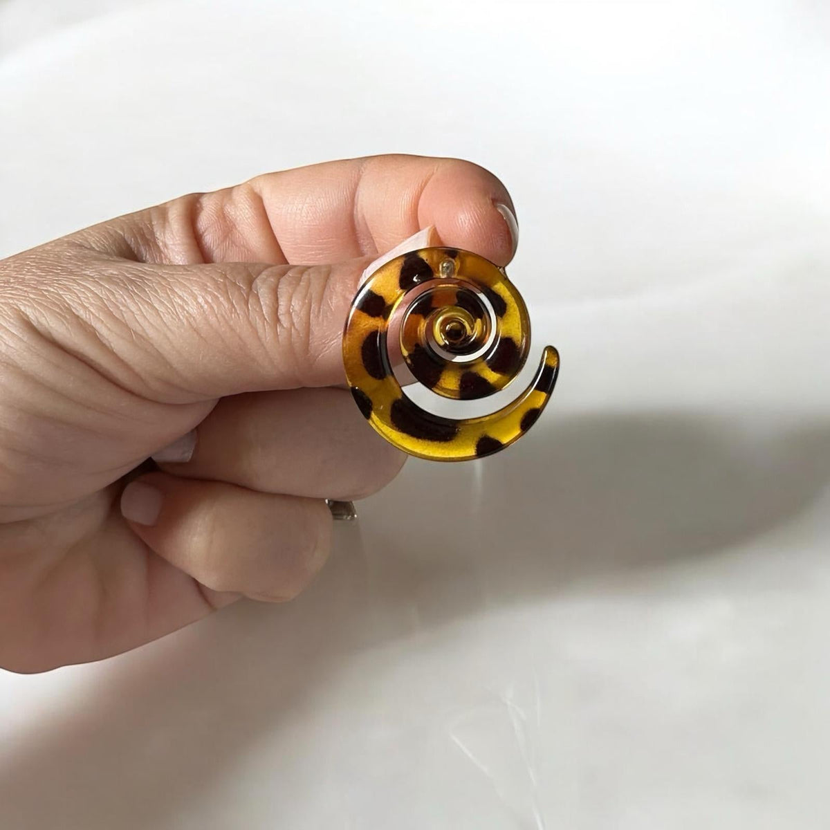 Leopar Desenli Spiral Küpe
