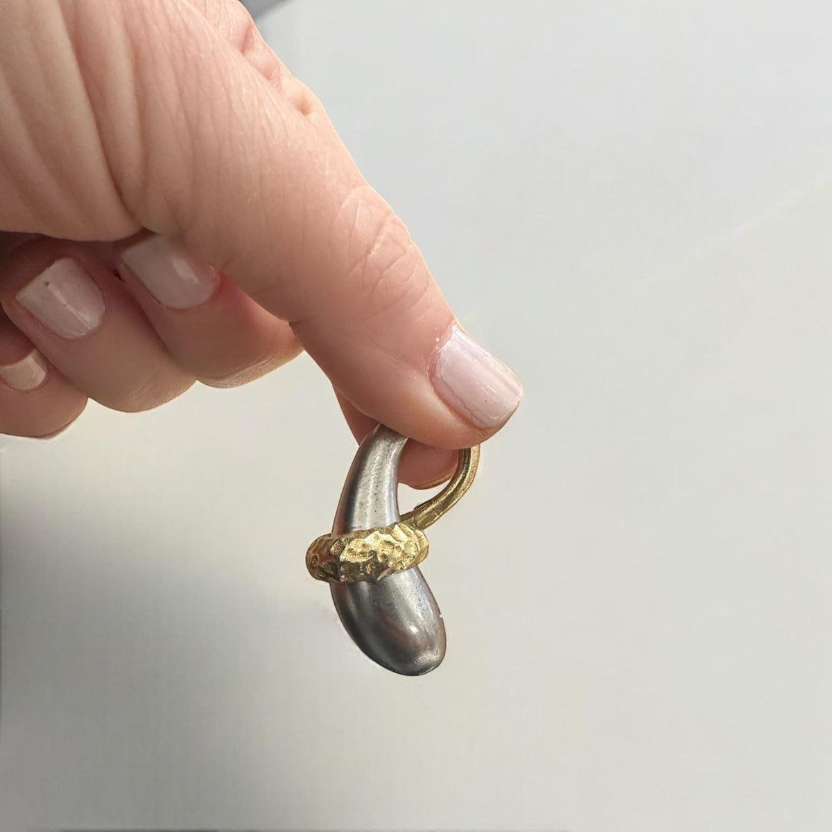 El Yapımı Pirinç & Beyaz Altın Kaplama Tasarım Küpe