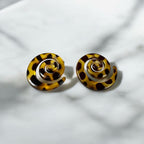 Leopar Desenli Spiral Küpe