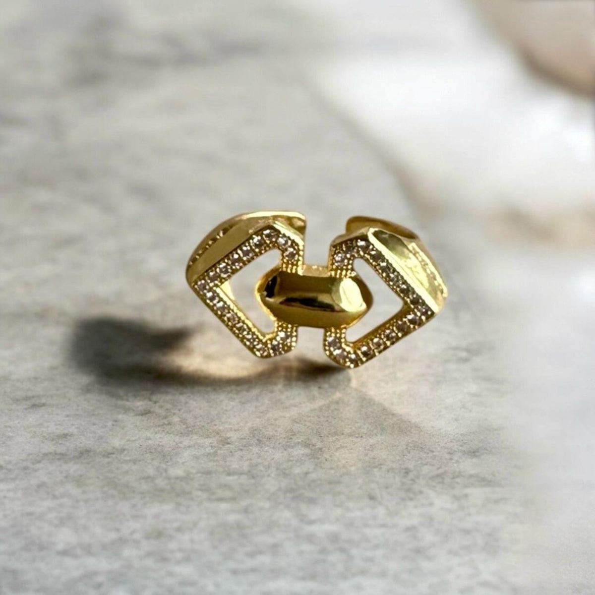 Ayarlanabilir Geometrik Kalın Yüzük