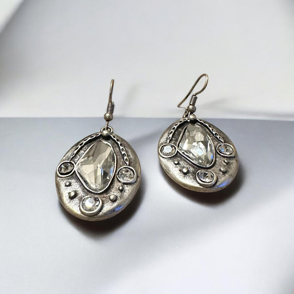 Vintage Stil Oval Kristal Küpe