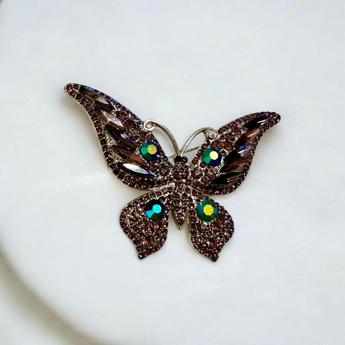 Kelebek Kristal Broş