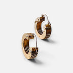 Jakris 5-layered small thick gold hoop earrings with a polished metallic finish