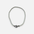 Jakris freshwater pearl bridal choker necklace featuring a sparkling zircon stone clasp detail on a white background.