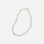 Jakris gold-plated brass chain necklace featuring minimalist spherical bead details for a delicate, elegant look.