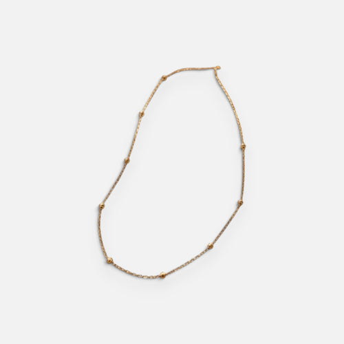 Jakris gold-plated brass chain necklace featuring minimalist spherical bead details for a delicate, elegant look.