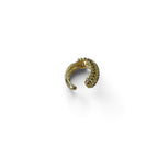 Jakris gold-tone ear cuff with a ribbed cage design and a center row of sparkling clear crystals.