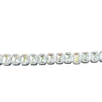 Jakris Liora choker necklace featuring high-shine emerald-cut crystals in a silver-tone setting.