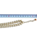 Jakris Zafira gold-toned multi-strand woven chain necklace with adjustable extension chain and measurement scale